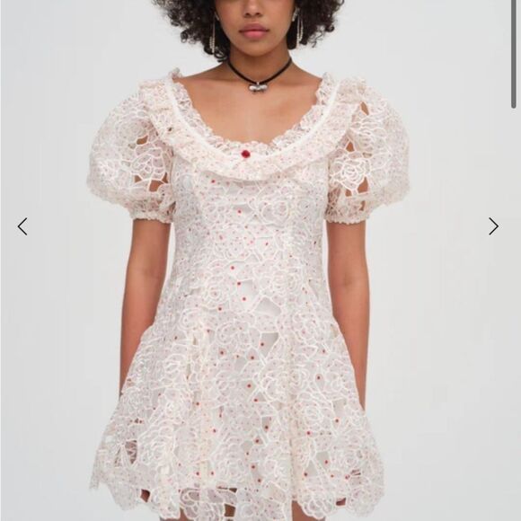 For Love & Lemons 🍋 Aphrodite Embroidered Mini Dress - Picture 6 of 10